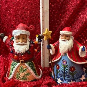 Jim Shore Santa Figurine Set - Red and Blue